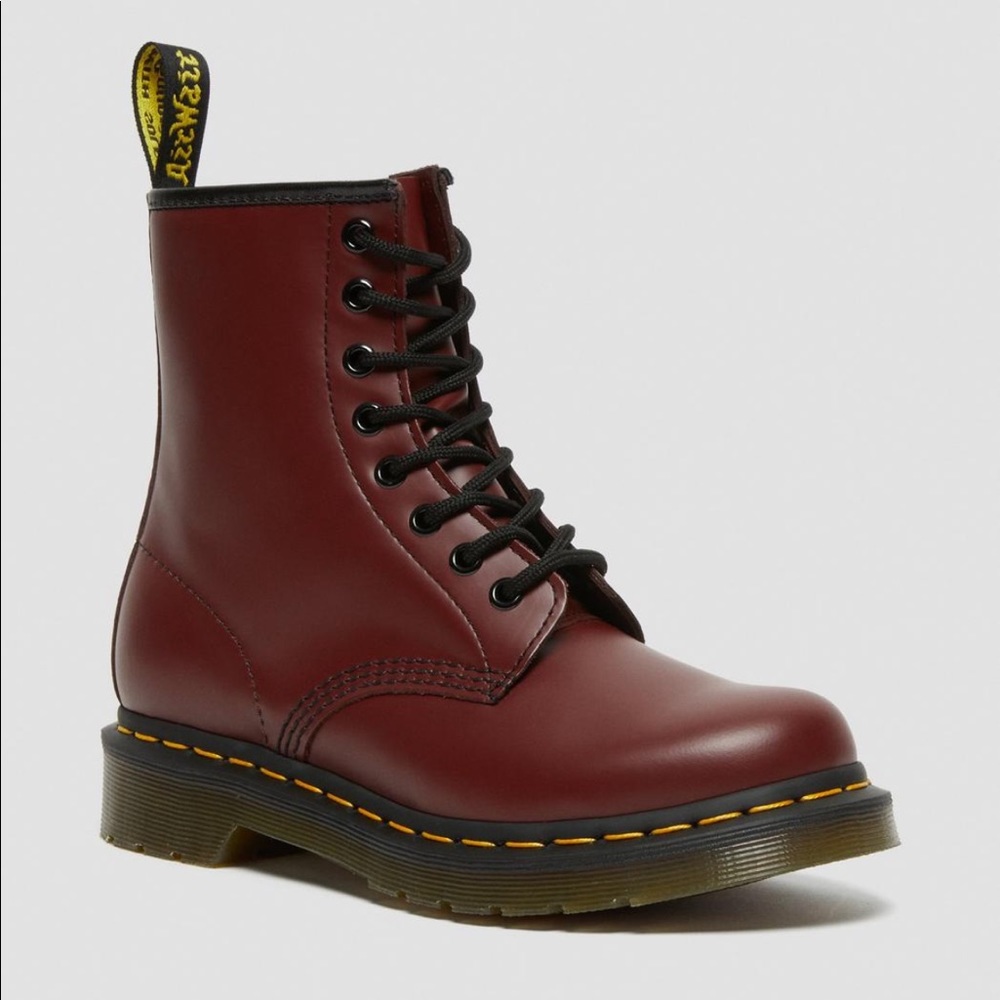 Doc Martens Cherry Red Smooth Leather Classic Boots